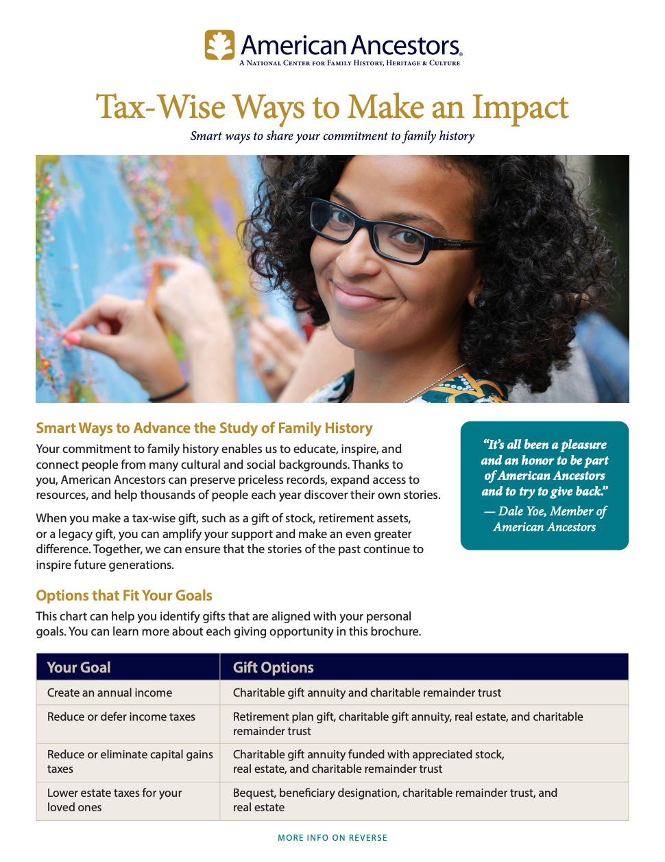 Support The Future of My Favorite Charity brochure cover